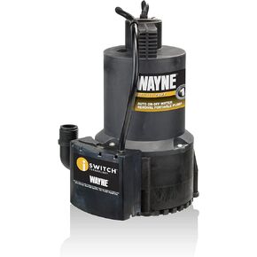 مضخة Wayne EEAUP250 1/4 HP غاطسة متعددة الاستخدامات من البلاستيك الحراري المقوى، 1، أسود