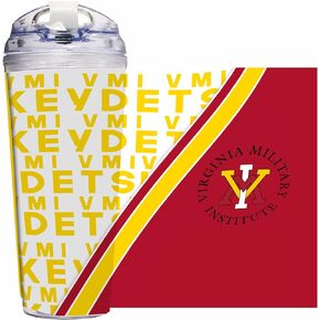 Rico Industries NCAA Standard 24oz Acrylic Tumbler with Hinged Lid, Officially Licensed Double Wall Tumbler with Straw