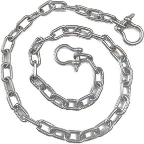 US Stainless Stainless Steel 316 Anchor Chain 1/4" (7mm) by 4' Long Shackles