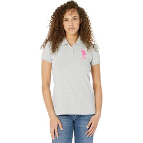 U.S. Polo Assn. Women's Neon Logos Short Sleeve Polo Shirt