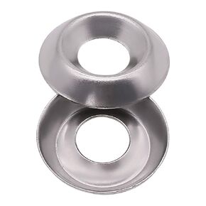 #10 (100 Pack) Stainless Countersunk Washers, No.10 Cup Washers 304 Stainless Steel 18-8, Bright Finish