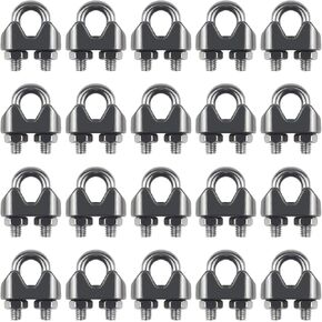 10PCS 1/4 Inch M6 Stainless Steel Wire Rope Cable Clip Clamp in Kuwait