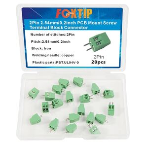 3-Pin PCB Mount Screw Terminal Block Connector - 2.54mm Pitch, Rated for 150V 6A -（20Pcs） …