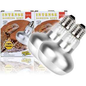 Reptile Heat Lamp, 2 Pack 75W Intense Basking Bulbs Light for Reptiles, UVA Daylight Basking Light for Bearded Dragon, Lizard, Gecko,Turtle, Reptile Heat Bulb