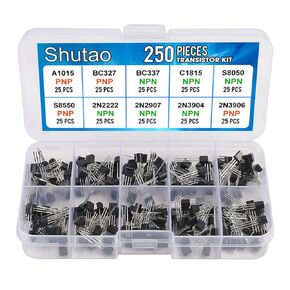 750 Pcs Transistor Kit A1015 C945 C1815 S8050 S8550 S9012 S9013 S9014 S9015 S9018 2N2222 2N3904 2N3906 2N5401 2N5551 15 Values PNP NPN Power Transistors Assortment Kit