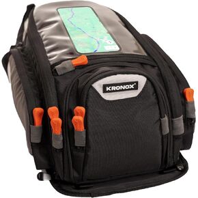 Motorcycle Tank Bag with Waterproof Cover - Universal Motorcycle Gas Tank Bag with Straps. Fits Most Honda Yamaha Kawasaki and Harley Bikes