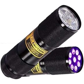 2-Pack - Best Black Light - Top UV Pet Urine Stain Detector - Head Lice or Bed Bug Revealer (Aluminum, 9 LED)