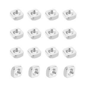 Yinpecly M3 Square Nuts 304 Stainless Steel Metric Coarse Thread Assortment Kit for Equipment Civil Furniture Silver Tone 100Pcs