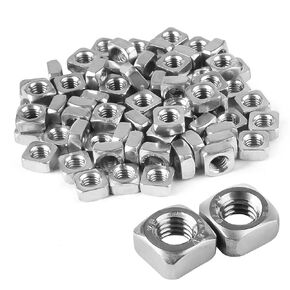 Pack of 50 M8 Square Nuts, 304 Stainless Steel Metric Coarse Thread Assortment Kit