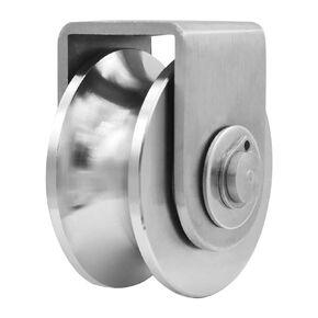 Grooved Wheel Pulley Block Pulley Wheel Stainless Duplex Bearing Silent Detachable Heavy Duty Traction Wheel for Material Handling and Moving Lifting Loading 1760lb/800 Kg