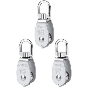Cable Pulley, Can Swivel Rope Pulley 304 Stainless Steel Pulley Block Small Heavy Duty Pulley M15 M20 M25 M50 Pulley Wheel for Pulley System, Gym Equipment, Hanging, Lifting, etc