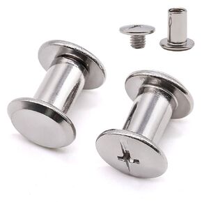 Glvaner 40 Sets M3 x 8mm Binding Screws, 304 Stainless Steel 18-8, Cross Head Chicago Screw Bingding Post Screw Kits for DIY Leather, Photo Albums, Bookbinding, Scrapbook, Belt