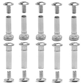 MroMax M4 Binding Screw, M4 x 27mm Nickel Plated Carbon Steel Cross Head Chicago Screw Binding Post Screw Kit for DIY Leather Decoration and Scrapbook and Photo Albums Bookbinding 20Pcs