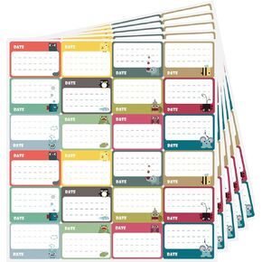 600Pcs Food Labels, Write On Name Tags, Bottle Container Bag Date Labels, 12 Animal Designs Cute Stickers, All-Purpose Labels