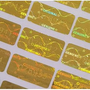 580 Pcs 0.787x0.39 inch High Security Tamper Evident Seal Warranty Void Original Genuine Authentic Hologram Labels/Stickers w/Unique Sequential Serial Numbering Tamper Proof Stickers(Silver)