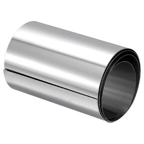 بكرة رقائق معدنية من الفولاذ المقاوم للصدأ 304 من uxcell، 0.2 مم × 100 مم × 1 متر، لوح شريط معدني مصقول للحرف اليدوية، المعدات الإلكترونية، لون فضي
