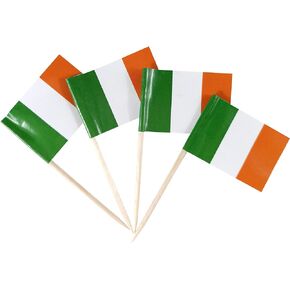 JBCD Ireland Toothpick Flag Irish Mini Small Cupcake Topper Flags (100 pcs)