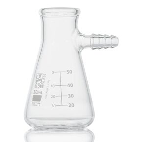 Globe Glass, Filtering Flask, 50mL, Dual Graduations, ASTM E1406, 6/Box