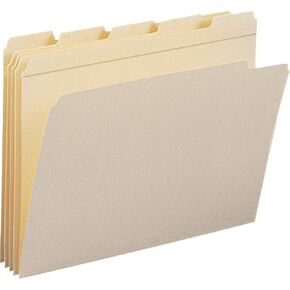 Smead File Folder, Reinforced 1/5-Cut Tab, Assorted Positions, Letter Size, Manila, 100 per Box (10356)