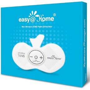 Easy@Home Rechargeable Compact Wireless TENS Unit - 510K Cleared, FSA Eligible Electric EMS Muscle Stimulator Pain Relief Therapy, Portable Pain Management Device EHE015