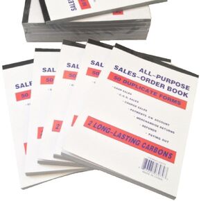 Large Sales Order Book Receipt Invoice Duplicate Carbonless Copy 50 Sets 5.5" X 8"5