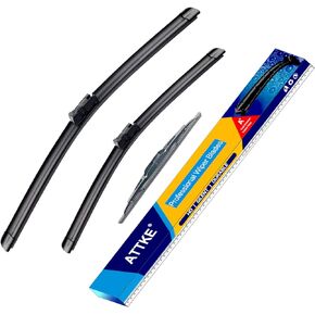 ATTKE Front Wiper Blades and Rear Wiper Blades for Volkswagen Atlas 2018 2019 2020 2021 2022, OEM Wiper Blades, (26“ + 22" + 12" 3 Wiper Blades)
