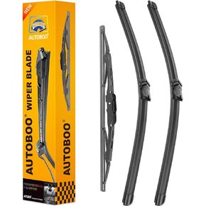 مساحات الزجاج الأمامي AUTOBOO 26 بوصة + 14 بوصة مع شفرات ممسحة خلفية 10 بوصة بديلة لسيارة شيفروليه تراكس 2013-2021، بويك إنكور 2013-2021، أوبل موكا 2012-2020 - جودة المصنع الأصلية (عبوة من 3 قطع) in Kuwait