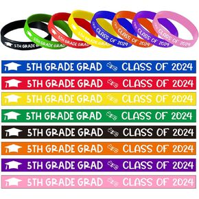 5th Grade Graduation Wristbands, 5th Grade Graduation Decorations 2024, Boy Girl Kids 5th Grade Graduation Gifts for Students, Graduation Silicone Wristbands for 5th Grade Graduation- 40Pcs