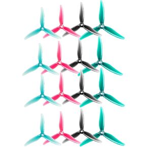 Better Grip Smoother Gemfan 51466 V2 Hurricane MCK Tri-Blade 5.1" Prop FPV Propeller Compatible Xing 2207 2208 2205-2306 Brushless Motor for iFlight Nazgul Evoque DIY Quadcopter Drone (Pack of 16pcs)