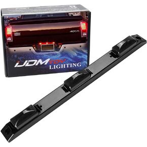 iJDMTOY Smoked Lens 9-LED Rear Truck Bed Mounted Center Tailgate Running Light Bar, Compatible with 1999-2010 Ford F-250 F-350 F-450 DRW, Also Fit Other Truck/Pickup
