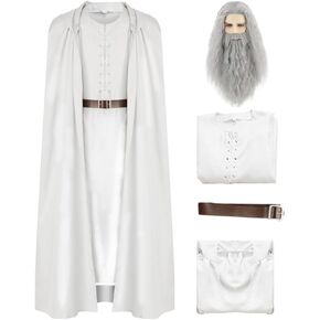 Men's The Fellowship of The Ring Gandalf Cosplay Costume Robe Cloak