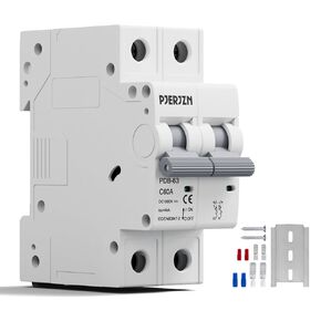 DC Miniature Circuit Breaker 25A 1000V 2P Solar Circuit Breaker DIN Rail Mount, DC Breakers for Solar Photovoltaic Systems, Solar Panels, Homes, Battery, Electrical (25Amps)