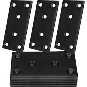 20PCS Black Flat Mending Plates, 3-1/8" Stainless Steel Straight Mending Joining Plates, Heavy Duty Metal Brackets for Brace, Repair Fixing Bracket Plates for Wood Furniture Fence Bookcase