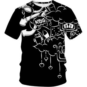 Men's 3D Print Hip Hop Graffiti Graphic T-Shirt Cool Shirt Novelty Tee Top