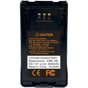 KNB-48L KNB-47L 2600mAh Li-ion Battery Replacement for NX-200 NX300 TK-5220 TK-5320 NX-200G NX-200S NX-300G NX-300S Portable Two Way Radio KNB-48 KNB-47