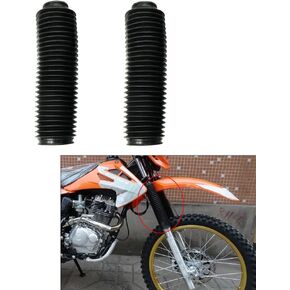 10" Universal Motorcycle Bike Front Fork Cover, Rubber Front Fork Dust Cover Boots Protector Shock Gaiters Pad Wrap Cover Set