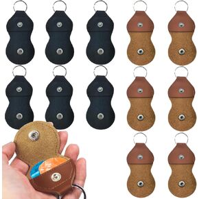 12 PACK Leather Guitar Pick Holder Keychain,Guitar Pick Holder Case Bag,Guitar Key Cases Bag Gift for Guitar Players