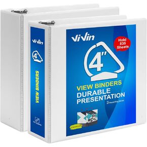 ViVin Durable Slant-D Ring Binder, 3 Inch, 725-Sheet Capacity, Fits 8.5" x 11" Paper, 6 Pack (Black)