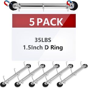 5 Pack 3 Ring Binder Mechanism 1.5 inch Magnetic Hanging Binder Rings for Hanging 8.5 x 11 Inch Sheets of Paper Magnetic D Ring Binder Magnetic 3 Ring Binder Locking Mechanism D Shaped Binder Rings