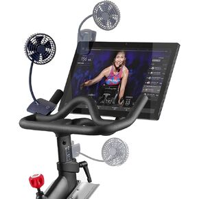 Rechargeable Clip-On Fan for Peloton Bike & Peloton Bike+, Portable USB Fan for Stroller, Deask & Treadmill - Versatile Exercise Fan with 3 Speed Levels for Continuous Power (Dark Navy)