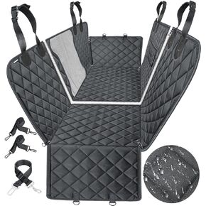 URPOWER 6-in-1 Dog Car Seat Cover for Back Seat, Waterproof Dog Car Hammock 40/60 Split Dog Seat Cover with Mesh Window and Side Flap Pets Car Seat Protector Dog Backseat Cover for Cars, SUV, Truck