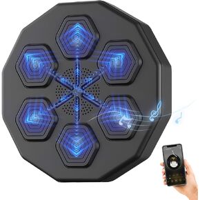 Keyoung Music Boxing Machine with Gloves, Wall Mounted Smart Bluetooth Boxing Machine, Gym Boxing Coach Fighting Equipment, Indoor Home Workout Target Boxing Mat for Kids and Adults