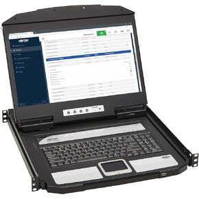 Tripp Lite Rackmount KVM Console, Short Depth 1U Rack Mount Monitor Keyboard Splitter, 18.5" HD LCD Screen, HDMI & USB Ports - Windows, Mac, Linux, & Sun Compatible - 1-Year Warranty (B021-SWHD-K)