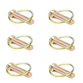 6 PCS 3/8 Inch Tractor Lynch Pin Heavy Duty Lynch Pin Assortment Kit for Farm Tractors Trailers Trucks Mowers (6)