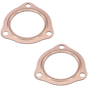 2 PCS 1 Pair 2 1/2" Copper Header Exhaust Collector Gaskets Gold Colour fits All 2.5 inch Collector with Triangle for SBC BBC 302 350 454