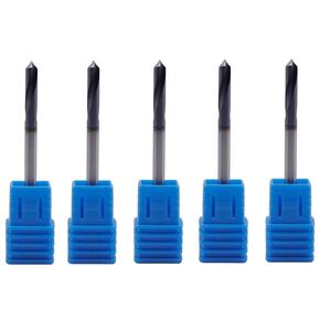 BestParts High Performance 5Pcs Solid Carbide Spotting Drill - AlTiN Coated, 90 Degree, 2 Flute, 1/8" Shank Diameter, 5/8" Flute Length, 2" Overall Length
