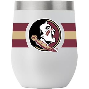 Gametime Sidekicks Florida State Seminoles 12oz Light Grey Stemless - Officially Licensed, 18/8 Stainless Steel, Double-walled, Vacuum-insulated - 360 Wrap