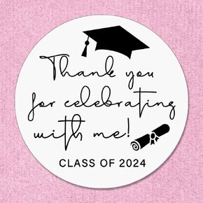 120 x Graduation Sticker, Graduation Celebration, Invitation Sticker, Graduation Party, Class of 2024, Class of 2024 Grad Favor Label, College High School Graduate Thank You Tags (Class of 2024)