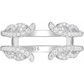Ring Enhancer for Engagement Rings Vintage Guard Wrap Wedding Band for Women 925 Sterling Silver AAAAA Cz Size 5-10