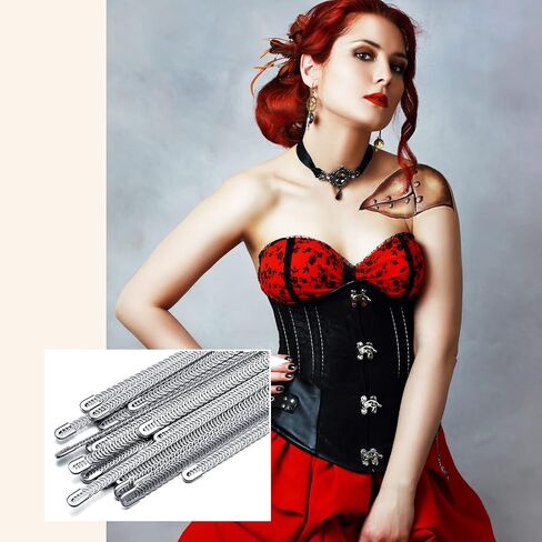 Amylove 24 Pieces 13.7 Inch Spiral Metal Boning for Sewing Corset Boning Steel Boning Precut with 24 Steel Boning Tips Structure and Form for Corset Making Supplies(10mm) in Saudi Arabia